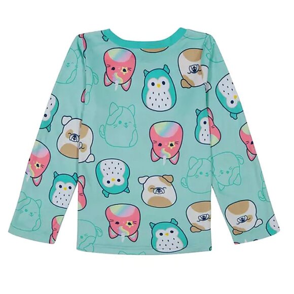 NWTs (4/XS) Squishmallows Character Girls 3pc Green Robe & Pajama Set (4810) - Picture 3 of 8